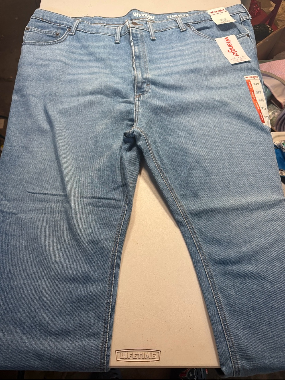 Wrangler Men's Light Blue Regular Fit Jeans 50 x 30
